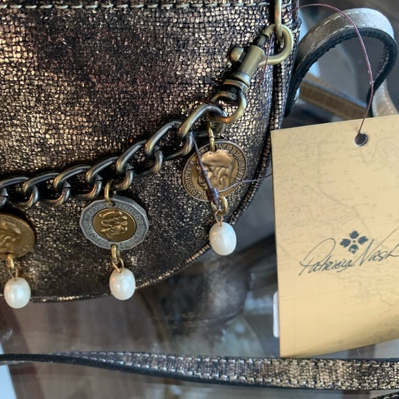 🤎🤎PATRICIA NASH SCAFATI METALLIC EXOTIC LIZARD LEATHER CROSSBODY BAG!🤎🤎 - Picture 6 of 8